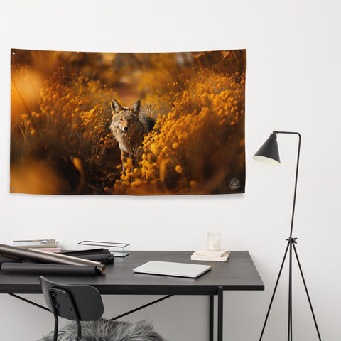 Coyote Spirit Animal Flag Wall Art