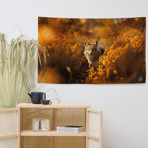 Coyote Spirit Animal Flag Wall Art