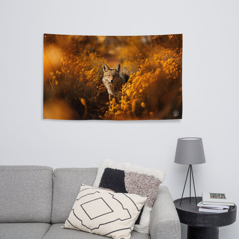 Coyote Spirit Animal Flag Wall Art