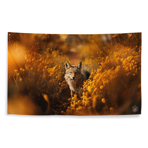 Coyote Spirit Animal Flag Wall Art