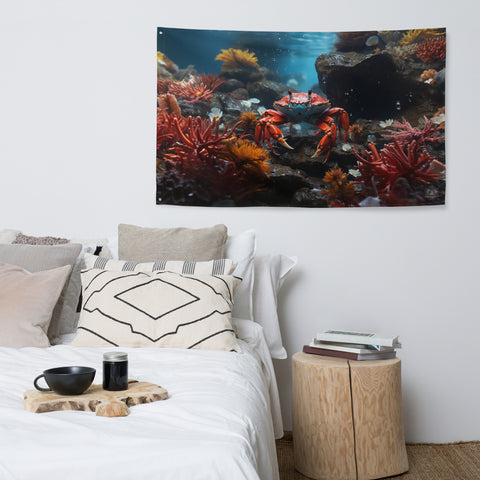 Crab Spirit Animal Flag Wall Art