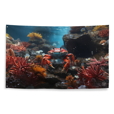 Crab Spirit Animal Flag Wall Art