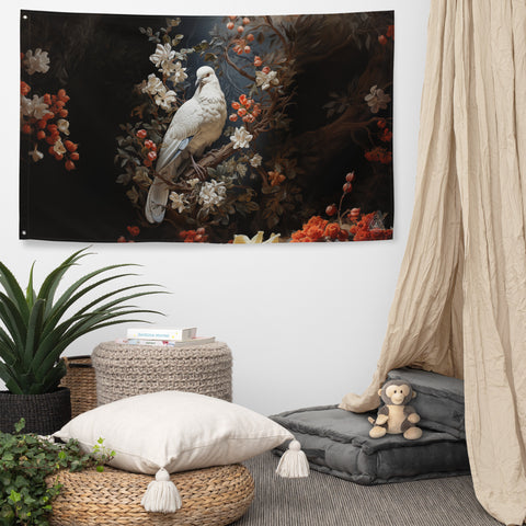 Dove Spirit Animal Flag Wall Art