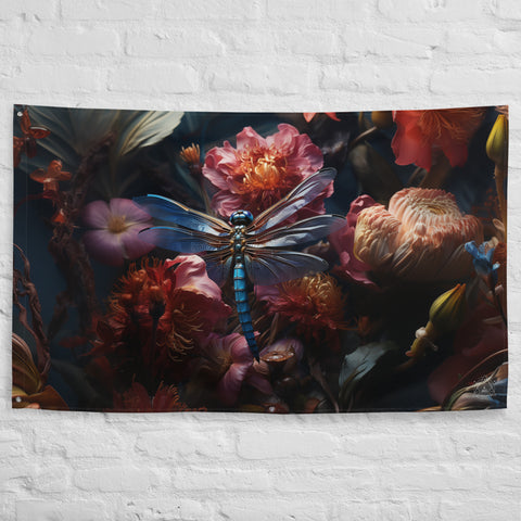 Dragonfly Spirit Animal Flag Wall Art