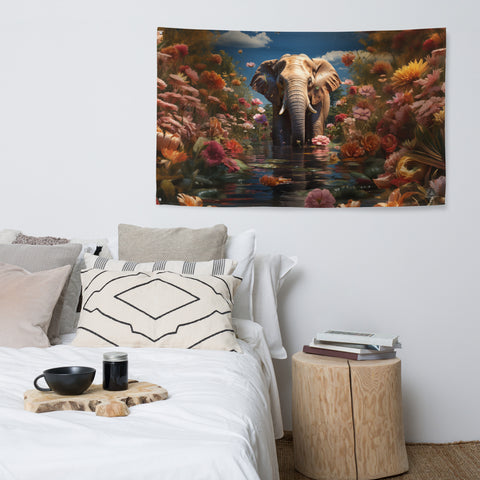 Elephant Spirit Animal Flag Wall Art