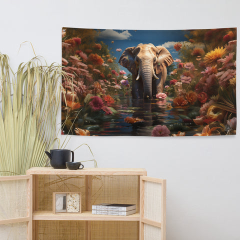 Elephant Spirit Animal Flag Wall Art
