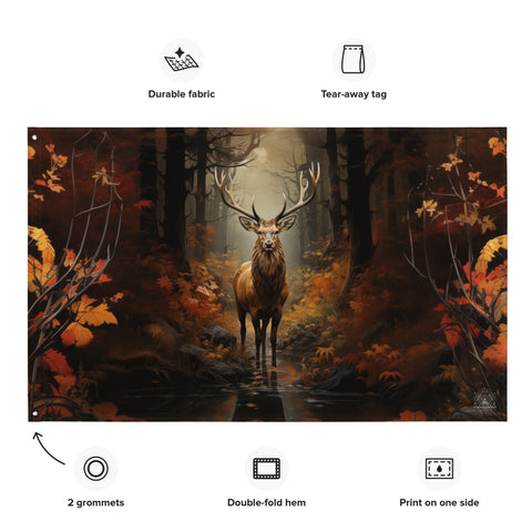 Elk Spirit Animal Flag Wall Art