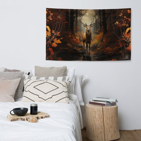Elk Spirit Animal Flag Wall Art