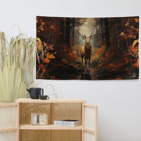 Elk Spirit Animal Flag Wall Art