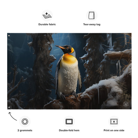 Emperor Penguin Spirit Animal Flag Wall Art