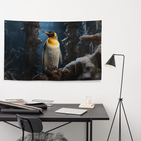 Emperor Penguin Spirit Animal Flag Wall Art