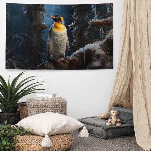 Emperor Penguin Spirit Animal Flag Wall Art