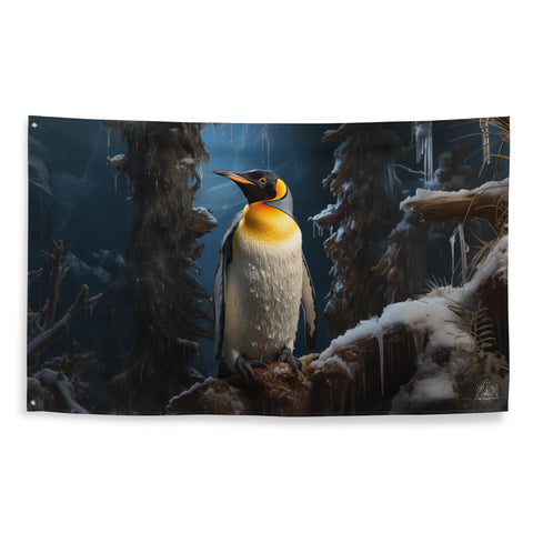 Emperor Penguin Spirit Animal Flag Wall Art