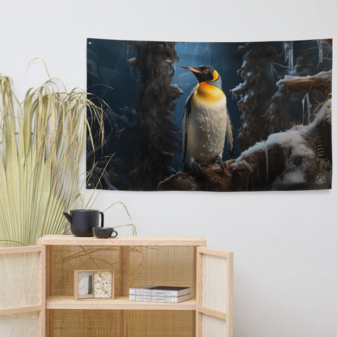 Emperor Penguin Spirit Animal Flag Wall Art