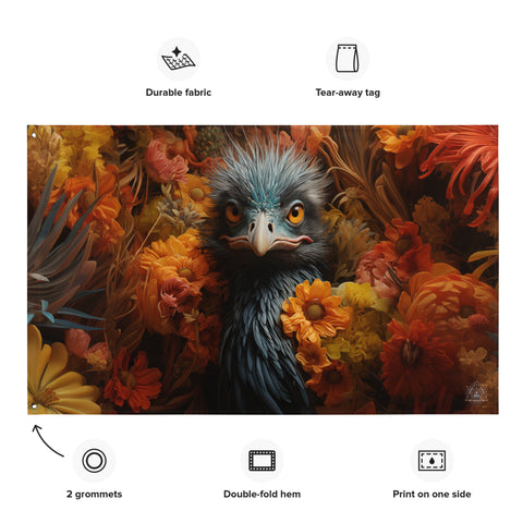 Emu Spirit Animal Flag Wall Art