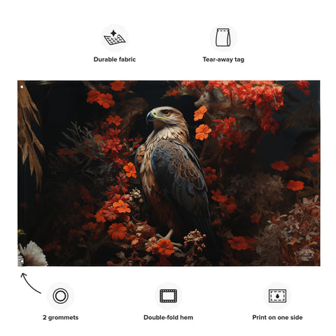 Falcon Spirit Animal Flag Wall Art