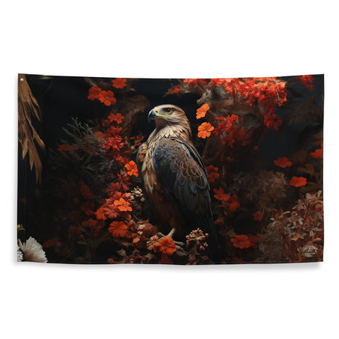 Falcon Spirit Animal Flag Wall Art