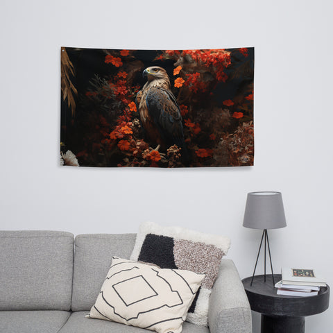 Falcon Spirit Animal Flag Wall Art