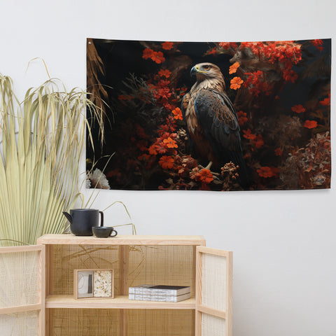 Falcon Spirit Animal Flag Wall Art