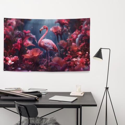 Flamingo Spirit Animal Flag Wall Art