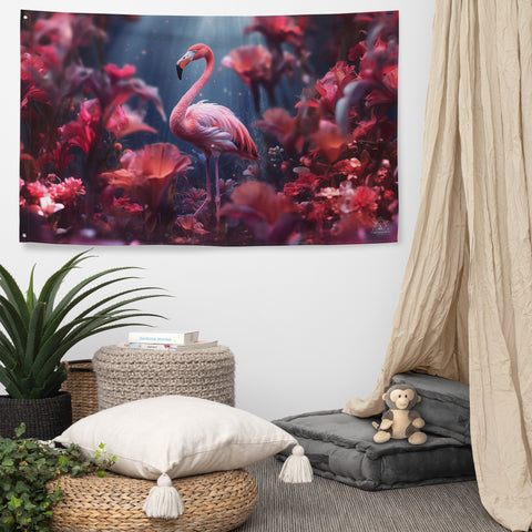 Flamingo Spirit Animal Flag Wall Art