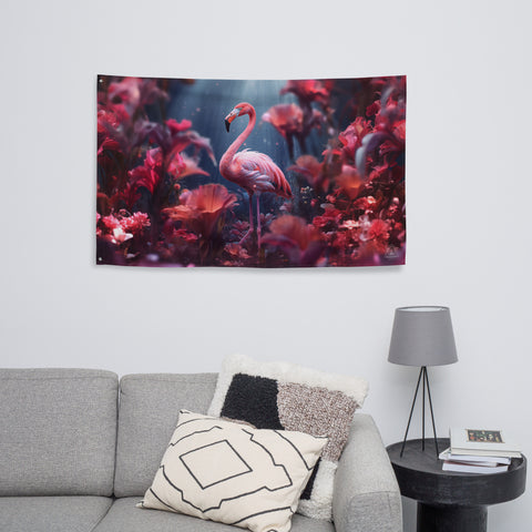 Flamingo Spirit Animal Flag Wall Art