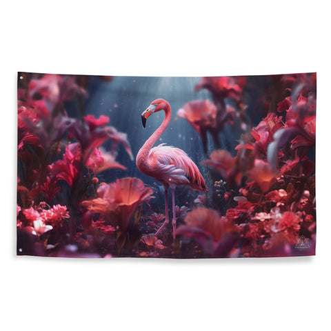 Flamingo Spirit Animal Flag Wall Art