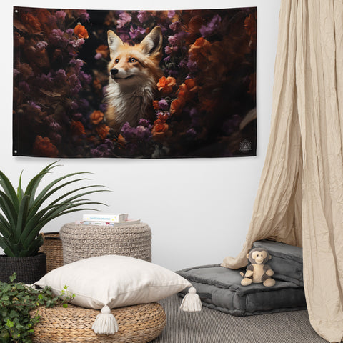 Fox Spirit Animal Flag Wall Art