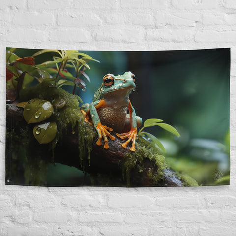 Frog Spirit Animal Flag Wall Art