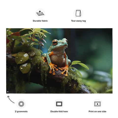 Frog Spirit Animal Flag Wall Art