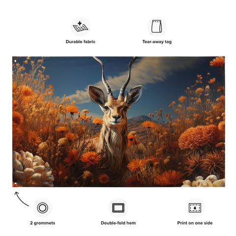 Gazelle Spirit Animal Flag Wall Art