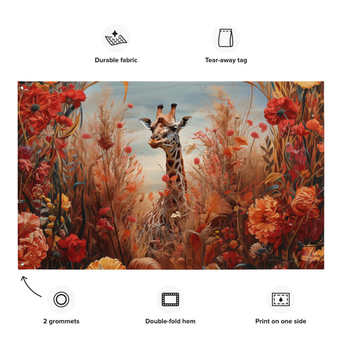 Giraffe Spirit Animal Flag Wall Art