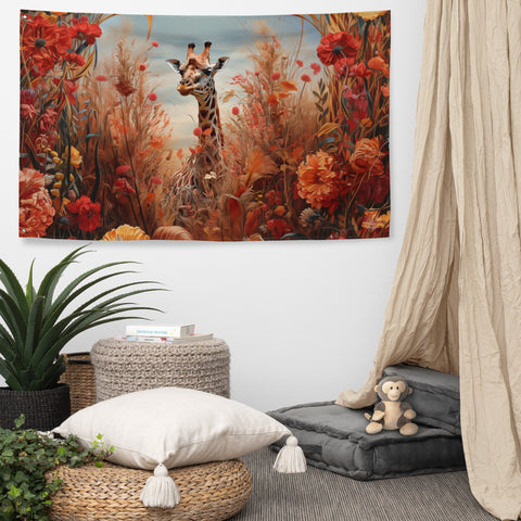 Giraffe Spirit Animal Flag Wall Art
