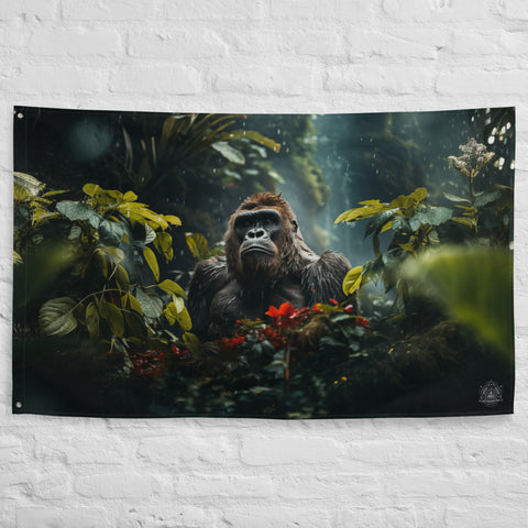 Gorilla Spirit Animal Flag Wall Art