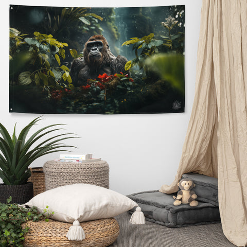 Gorilla Spirit Animal Flag Wall Art