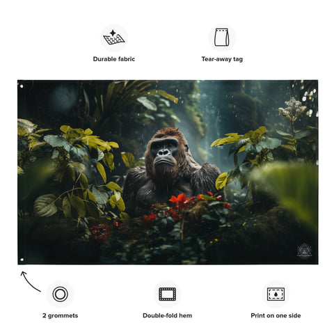Gorilla Spirit Animal Flag Wall Art