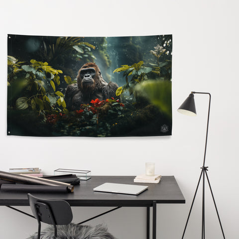 Gorilla Spirit Animal Flag Wall Art