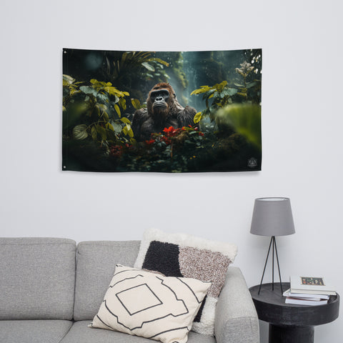 Gorilla Spirit Animal Flag Wall Art