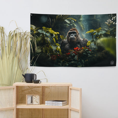 Gorilla Spirit Animal Flag Wall Art
