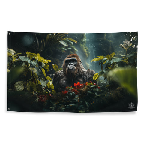 Gorilla Spirit Animal Flag Wall Art