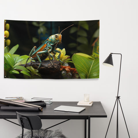 Grasshopper Spirit Animal Flag Wall Art
