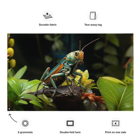 Grasshopper Spirit Animal Flag Wall Art
