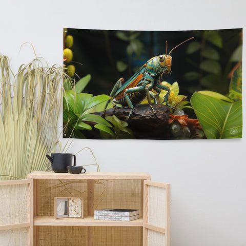 Grasshopper Spirit Animal Flag Wall Art