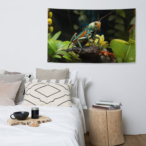 Grasshopper Spirit Animal Flag Wall Art