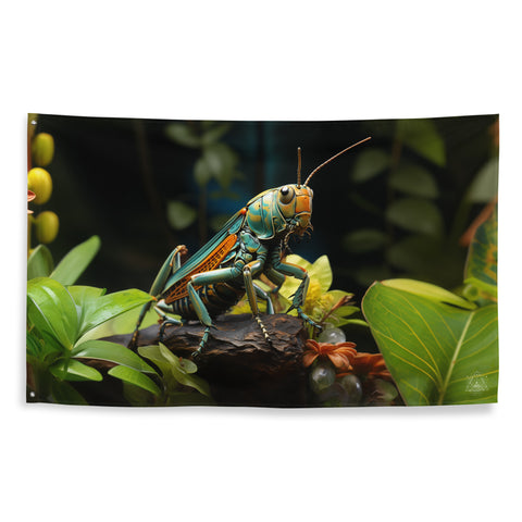 Grasshopper Spirit Animal Flag Wall Art