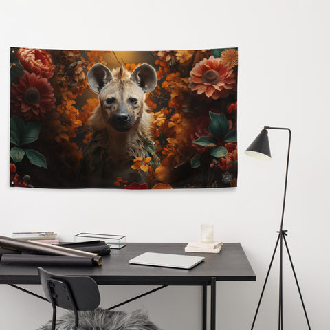 Hyena Spirit Animal Flag Wall Art