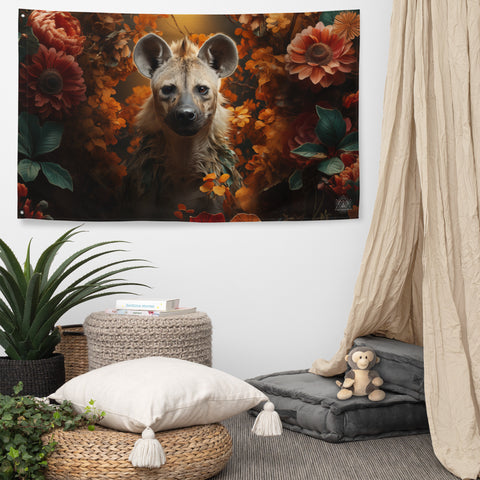 Hyena Spirit Animal Flag Wall Art