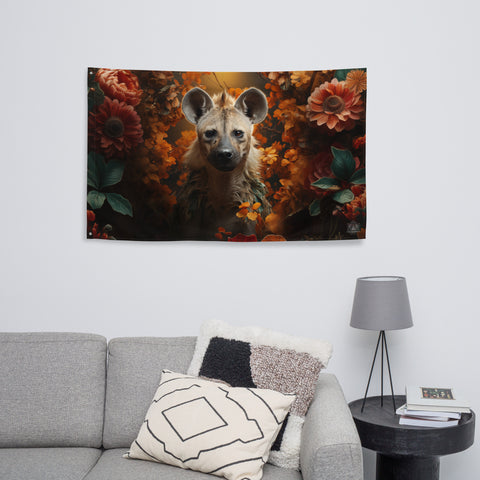Hyena Spirit Animal Flag Wall Art