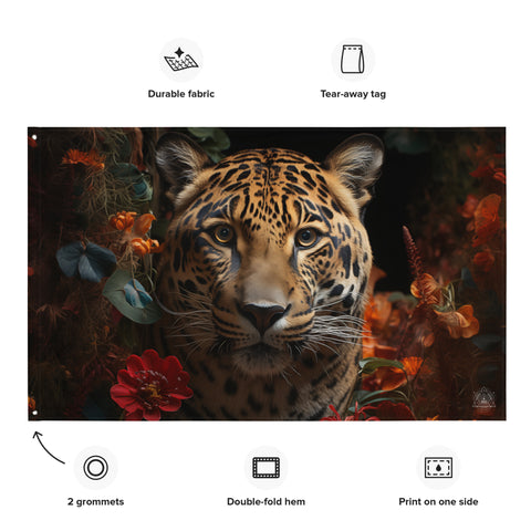 Jaguar Spirit Animal Flag Wall Art