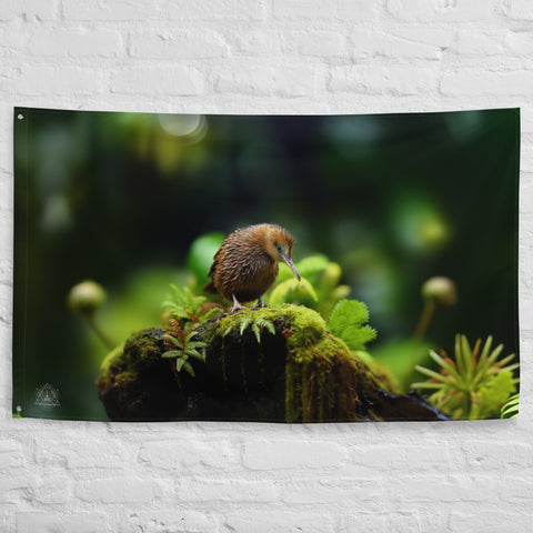 Kiwi Bird Spirit Animal Flag Wall Art